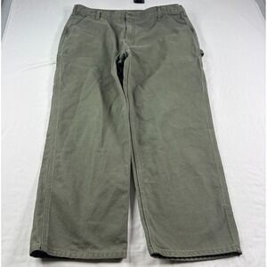 Carhartt Pants Mens 42x30 (Fits 40x29) Green Carpenter Washed Duck Dungaree